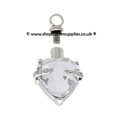 Crystal Heart Urn Necklace Cremation Ashes  Keepsake Pendant Locked Ashes Jewellery (KUG CRYST.) - unique.urns_caskets