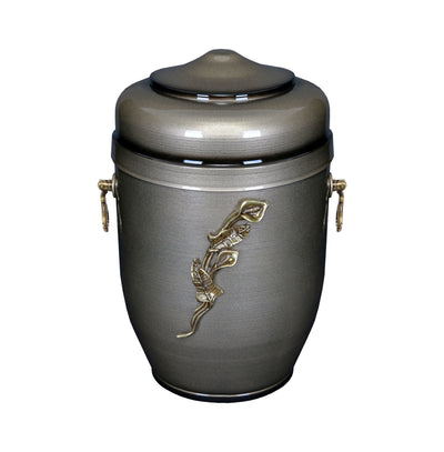 Beautiful Steel Cremation Urn for Ashes - Funeral Urn For Adult, Calla lily (M97)