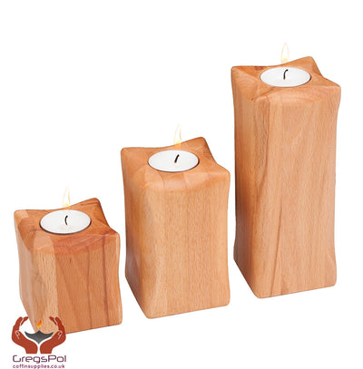 Unique Memorial Kandle Keepsake Urn Hand Made from Beech Wood, Modern Memorial Gift Keepsake+Cross - unique.urns_caskets