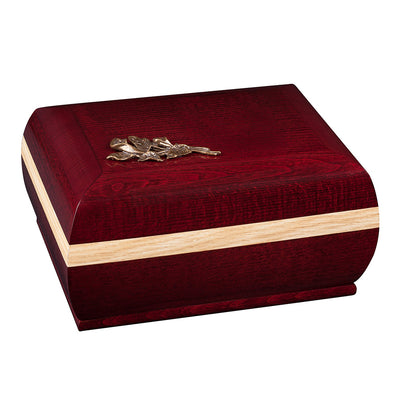 Solid Wood Casket with Brass Calla Lily.Funeral Urn For Ashes.Adult Urn (WU13) - unique.urns_caskets