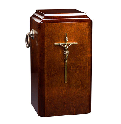 Italian Modern Cremation Casket Funeral Ashes Urn for Adult- High Gloss Cherry (WU53D) - unique.urns_caskets