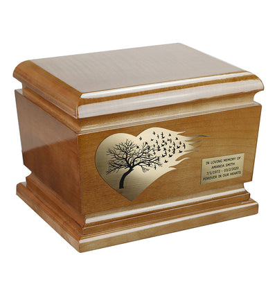 Beautiful Solid Wood Caske Funeral Ashes Urn for Adult Cremation Urn (Wu48) - unique.urns_caskets