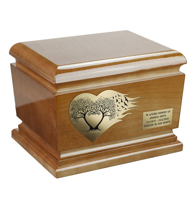 Tree of life human cremation urn for adult ashes Handcrafted Wooden Urns for Human  (Wu48) - unique.urns_caskets