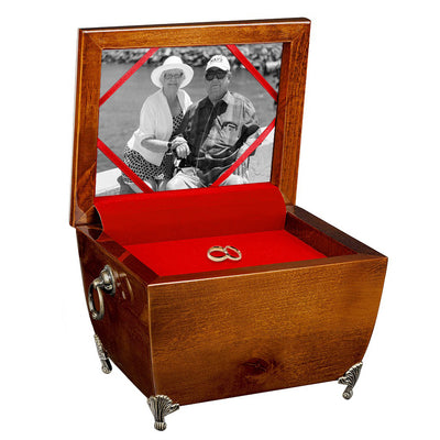 Urn With a Shelf For Souvenirs, Wooden Cremation Urn For Ashes