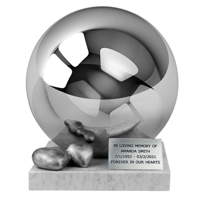 Side by Side Two hearts . Companion Stainless Steel Cremation ashes Urn XL Size