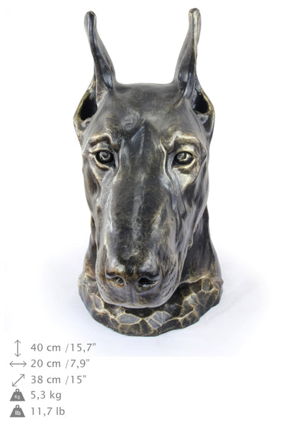 Doberman cropped Cremation Urn for Dog's ashes, Unique Pet memorial statue (8) - unique.urns_caskets