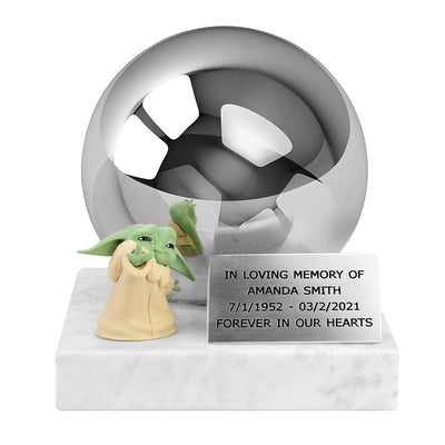 Yoda - Stainless Stee Urn For Baby, Adult or For Two. Star Wars Urn with Yoda Master, Star Wars Cremation Urn.
