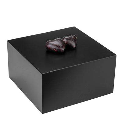 Wooden casket Adult Cremation Urn For Ashes with Cracked Hearts
