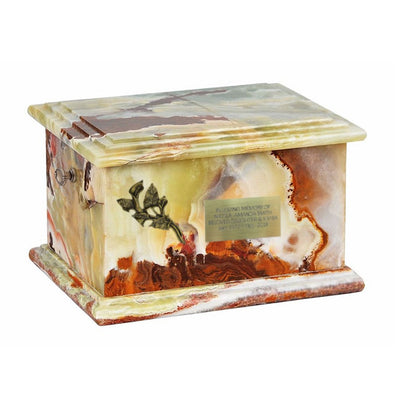 Stone Casket Natural  Onyx Cremation Ashes Urn For Adult  Unique Memorial (1MG) - unique.urns_caskets